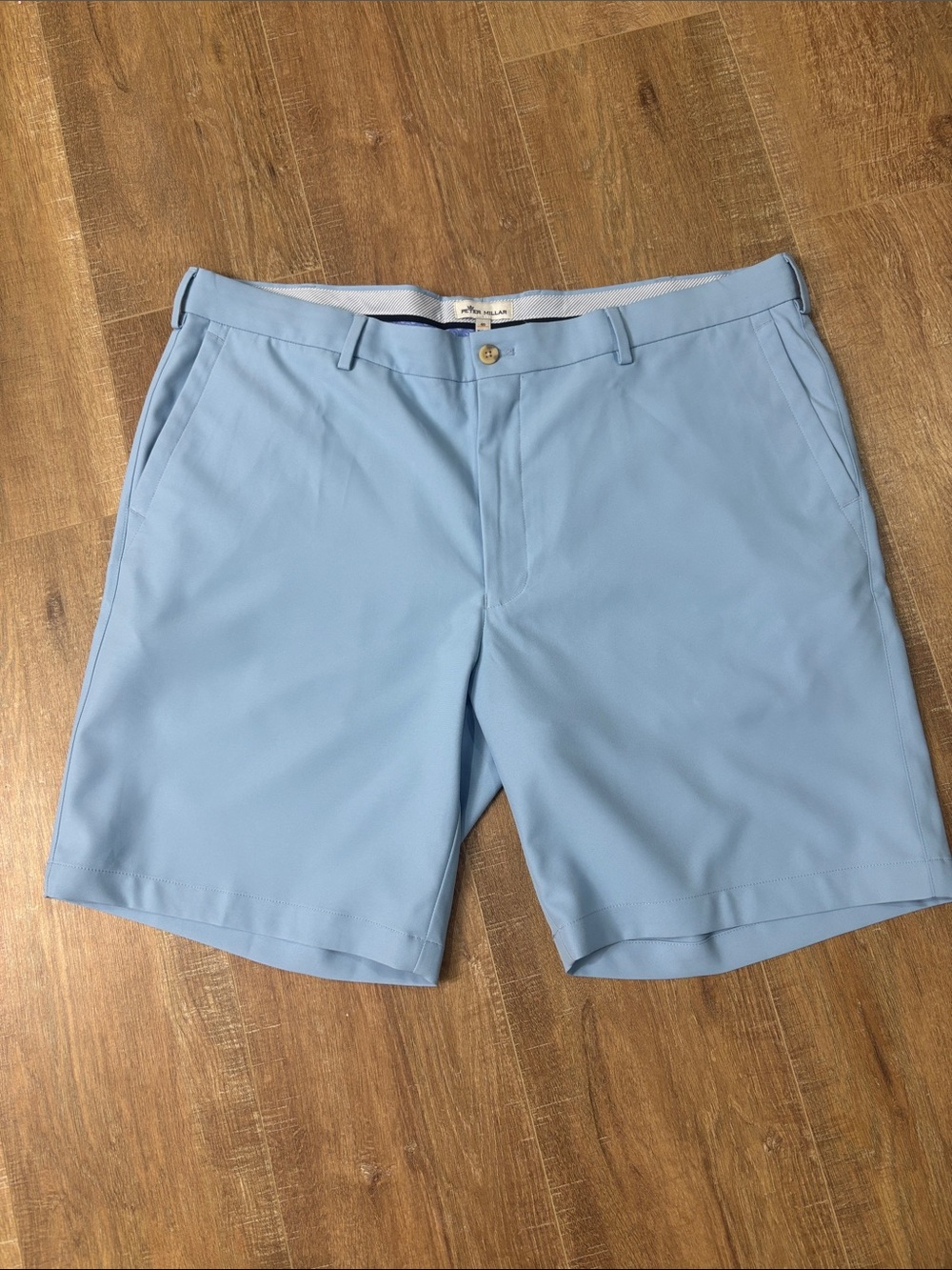 Peter Millar Light Blue Flat Front Performance Shorts